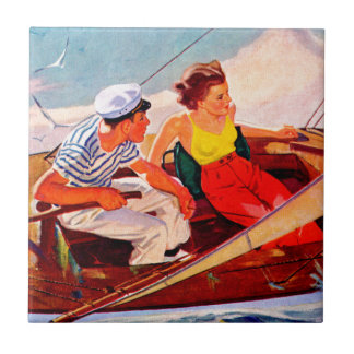 Couple Sailing von R.J. Cavaliere Fliese