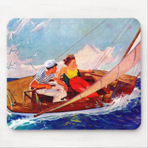 Couple Sailing von R.J. Cavaliere Mousepad