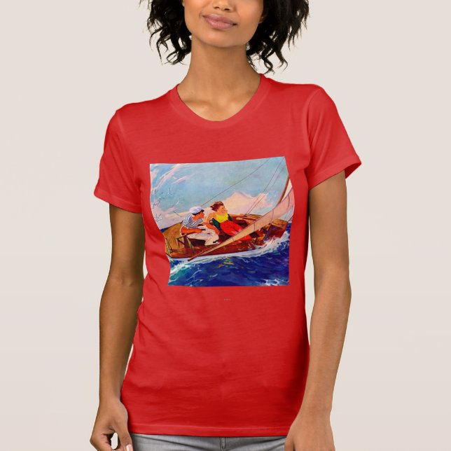 Couple Sailing von R.J. Cavaliere T-Shirt (Vorderseite)