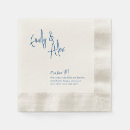 Couple Script Fun Facts Wedding Napkins Serviette