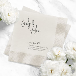 Couple Script Fun Facts Wedding Napkins Serviette