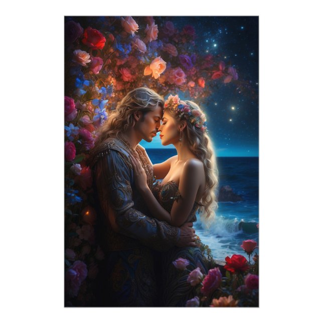 *~* Couple Sea Fantasy Romance AP51 Blume Fotodruck (Vorne)