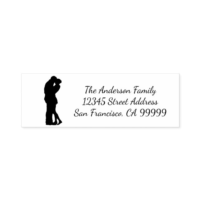 Couple Silhouette - Selbstfarbige Adressenanschrif Permastempel (Design)