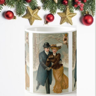 Couple Skaten, eine Vintage Szene Tasse