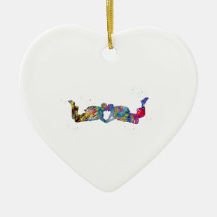 Couple Skydiver Keramik Ornament