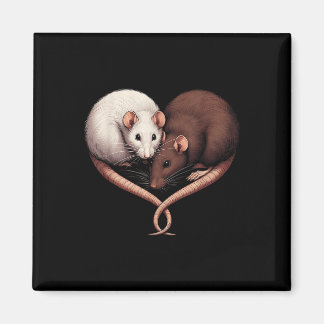 Couple Small Rodent Pet Happy Heart Liebe Niedlich Magnet