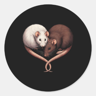 Couple Small Rodent Pet Happy Heart Liebe Niedlich Runder Aufkleber