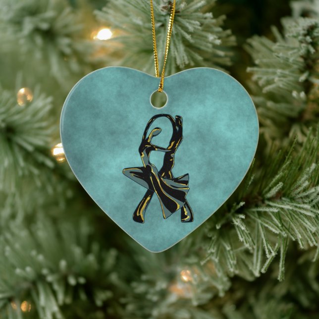 Couple Tanzen in der Nacht Keramik Ornament (Baum)