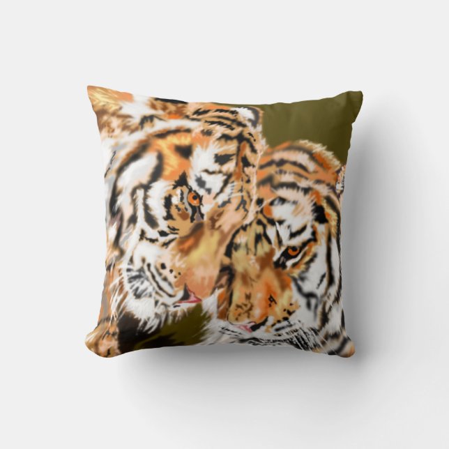 Couple Tiger Pillow Kissen (Vorderseite)