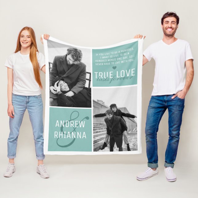 Couple True Love 2 Foto & Quote Fleecedecke (Beispiel)