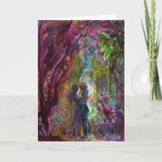 "Couple under a Lila Tree." Grußkarte Karte