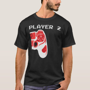 Couple Valentine Gamer Spieler Zwei 2 Spiele Contr T-Shirt