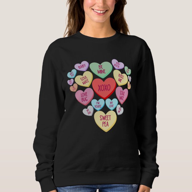 Couple Valentine s Day Heart Candy Conversation Sweatshirt (Vorderseite)