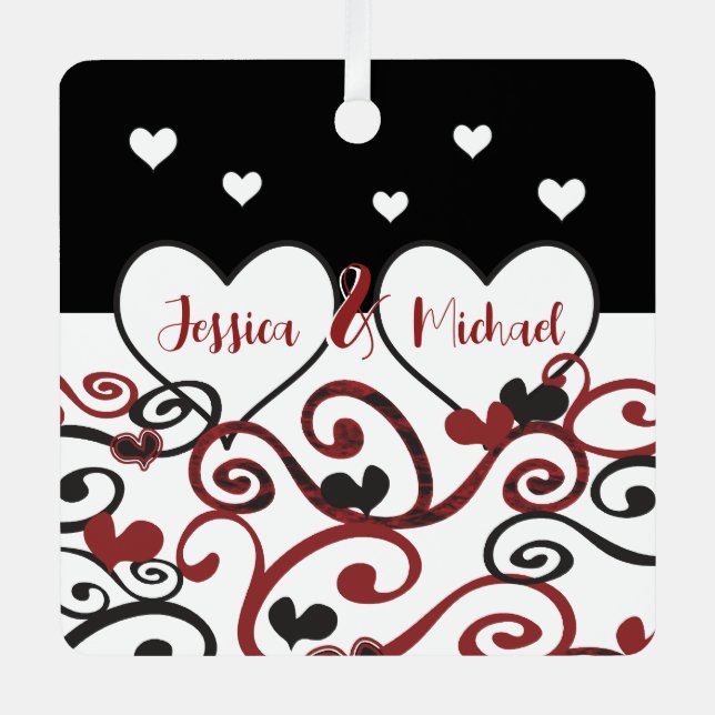 Couple Verheiratet Date Neu verheiratete Wirble Li Ornament Aus Metall (Vorderseite)