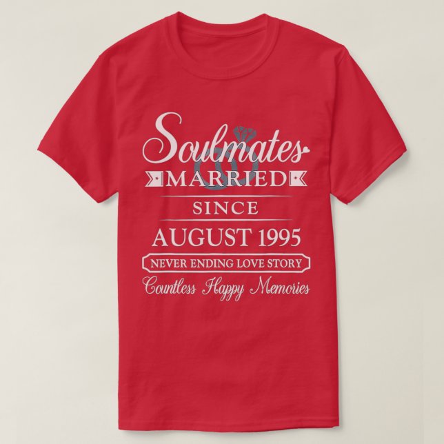 Couple Verheiratet seit August 1995, 27. Wedding A T-Shirt (Design vorne)