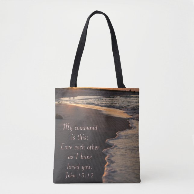 Couple Walking Beach bei Sunrise John 15 12 (Vorderseite)