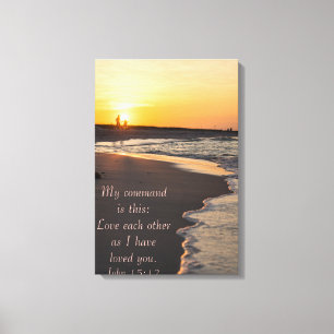 Couple Walking Beach bei Sunrise John 15 12 Leinwanddruck