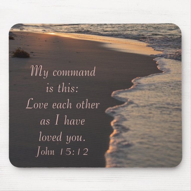 Couple Walking Beach bei Sunrise John 15 12 Mousepad (Vorne)