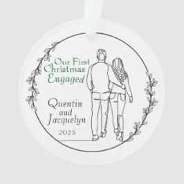 Couple Walking Verlobte Weihnachtsakrylverzierung Ornament