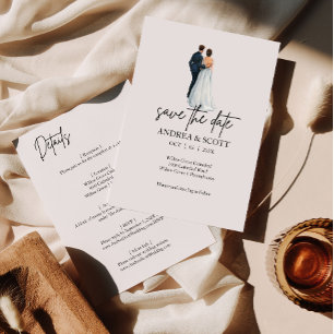 Couple Water color Save the Date Einladung