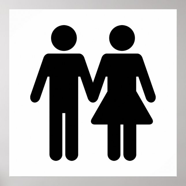 Couple WC Style - Schwarz Poster (Vorne)