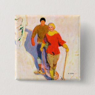 Couple Wearing Snowschuhe von McClelland Barclay Button