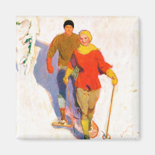 Couple Wearing Snowschuhe von McClelland Barclay Magnet