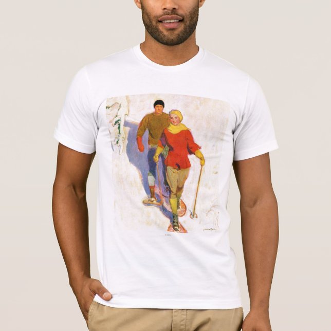 Couple Wearing Snowschuhe von McClelland Barclay T-Shirt (Vorderseite)