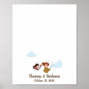 Couple Wedding Fingerprint Guest Book Poster