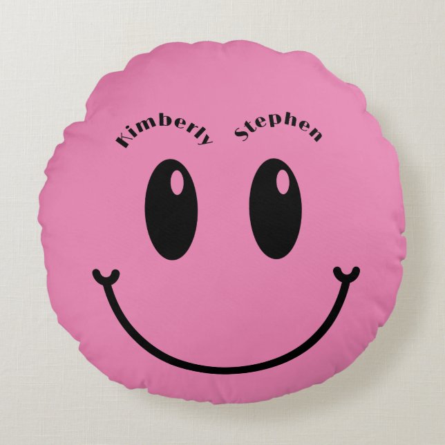 Couple Wedding Geschenk Einzigartiges Funny Happy  Rundes Kissen (Vorderseite)