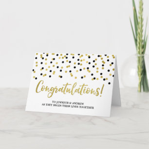 Couple Wedding Gratulationen Gold Black Karte
