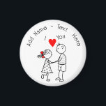 Couple Wedding Magnet und Individuelle Name - Ich<br><div class="desc">Personalisiert - Ich Liebe Sie Text Magnete mit Individuelle Name / Text und Niedlichen romantischen Paar Liebe Magnet Geschenk - Fügen Sie Ihren Namen mit Anpassungs-Tool - oder wählen Sie Schriftart / Größe / Farbe ! MIGNED-Maldesign</div>