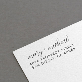 Couple Wedding Rücksendeadresse Elegant Minimalist Gummistempel