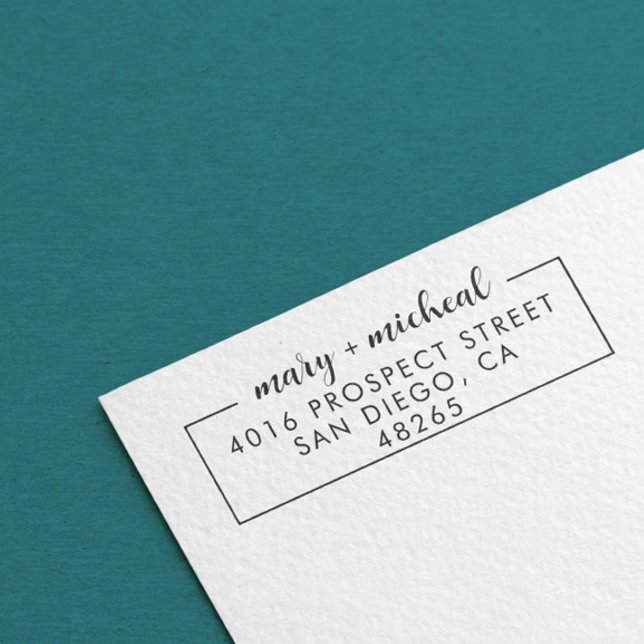 Couple Wedding Rücksendeadresse Elegant Minimalist Permastempel (Von Creator hochgeladen)