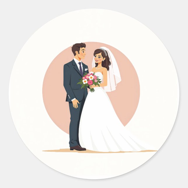 Couple Wedding Sticker (Vorderseite)