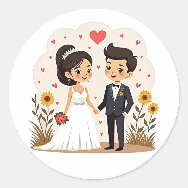 Couple Wedding Sticker (Vorderseite)