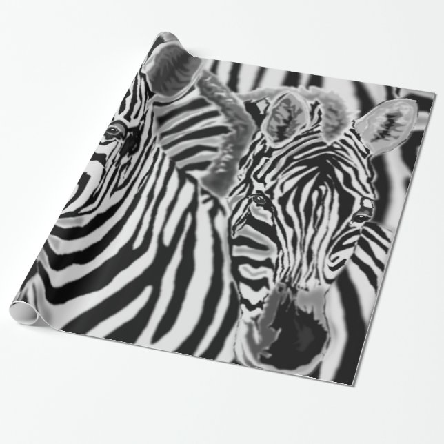 Couple Zebra Wrapping Paper Geschenkpapier (Ungerollt)
