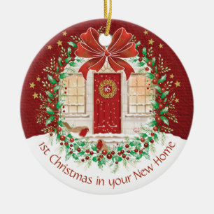 Couple's 1. Weihnachts New Zuhause, 2 Robins Keramik Ornament