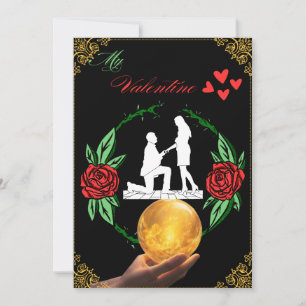 Couple's black valentine's day card feiertagskarte