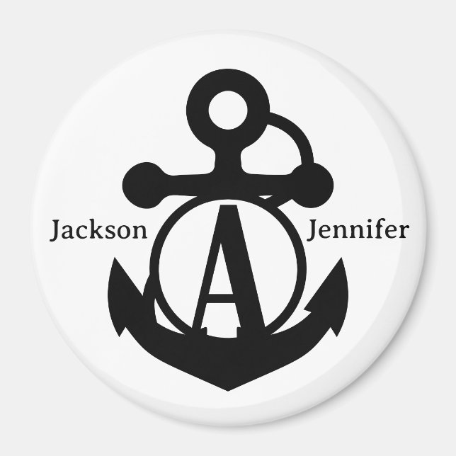 Couple's Custom A Initial Anchor Cruise Door Magnet (Vorne)