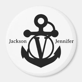 Couple's Custom V Initial Anchor Cruise Door Magnet