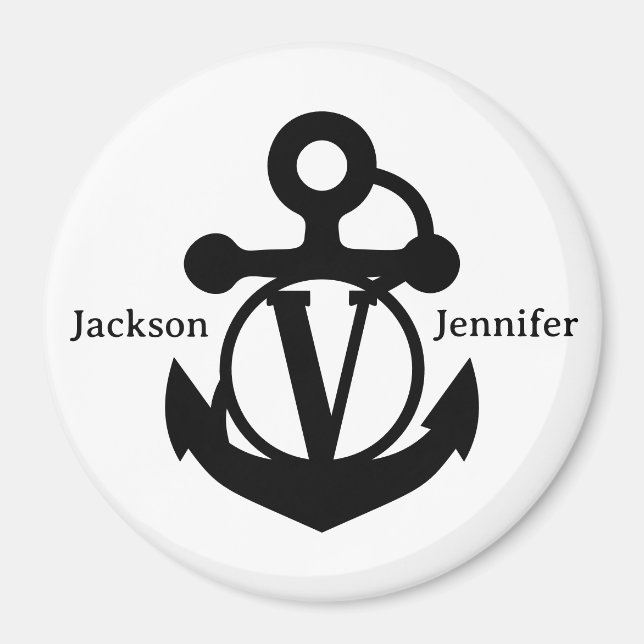 Couple's Custom V Initial Anchor Cruise Door Magnet (Vorne)