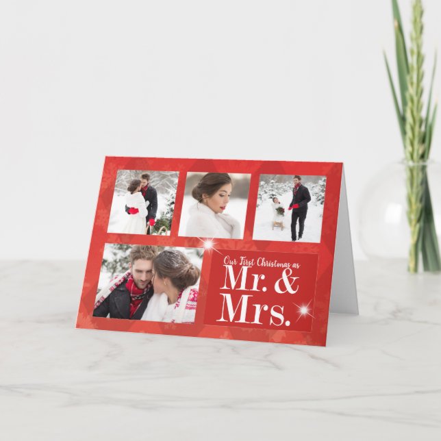 Couple's First Christmas Foto Weihnachtskarte Feiertagskarte (Vorderseite)