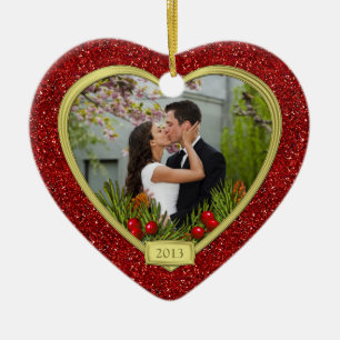 Couple's First Christmas Together Foto Weihnachten Keramikornament