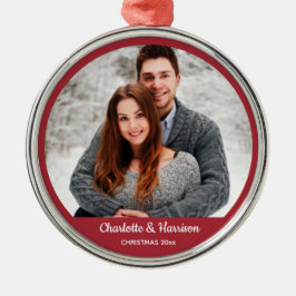 Couple's Foto Weihnachten Ornament Aus Metall