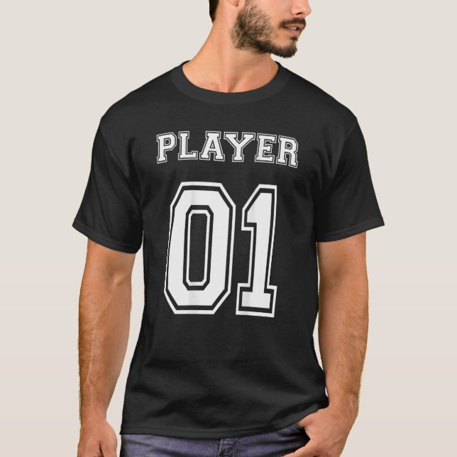 Couples Gamer Gaming Player 01 Print on back King T-Shirt (Vorderseite)