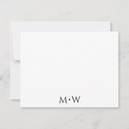 Couple's Initials Newlyweds Black White Stationery Mitteilungskarte