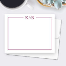 Couple's Initials Newlyweds Monogram Wine Maroon