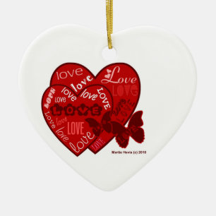 Couple's Liebe (Personalize) - Herzdekoration Keramik Ornament