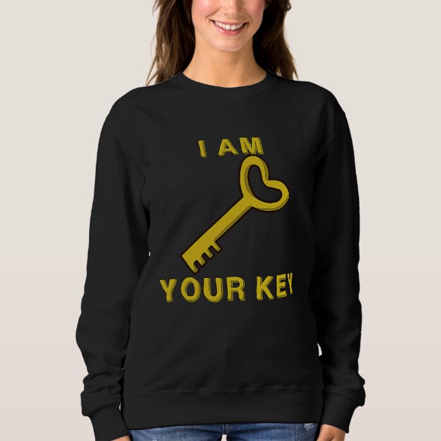 Couples Lock and Key Cute Men Women Husband Wife Sweatshirt (Vorderseite)